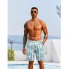 image:imageCOOFANDY Mens Hawaiian Beach Shorts Elastic Waist Drawstring Lightweight Summer Casual Shorts with PocketWhitegreen Striped