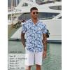image:imageCOOFANDY Mens Hawaiian Shirt Short Sleeve Buttoon Down Shirts Casual Tropical Floral Summer Linen ShirtsBlue Floral