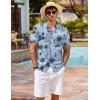 image:imageCOOFANDY Mens Hawaiian Shirt Short Sleeve Buttoon Down Shirts Casual Tropical Floral Summer Linen ShirtsBluecoconut Tree