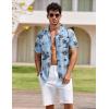 image:imageCOOFANDY Mens Hawaiian Shirt Short Sleeve Buttoon Down Shirts Casual Tropical Floral Summer Linen ShirtsBluecoconut Tree