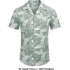 image:imageCOOFANDY Mens Hawaiian Shirt Short Sleeve Buttoon Down Shirts Casual Tropical Floral Summer Linen ShirtsCeladon Green Palm Leaf
