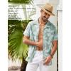 image:imageCOOFANDY Mens Hawaiian Shirt Short Sleeve Buttoon Down Shirts Casual Tropical Floral Summer Linen ShirtsCeladon Green Palm Leaf