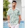 image:imageCOOFANDY Mens Hawaiian Shirt Short Sleeve Buttoon Down Shirts Casual Tropical Floral Summer Linen ShirtsCeladon Green Palm Leaf