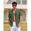 image:imageCOOFANDY Mens Hawaiian Shirt Short Sleeve Buttoon Down Shirts Casual Tropical Floral Summer Linen ShirtsDark Army Green