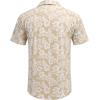 image:imageCOOFANDY Mens Hawaiian Shirt Short Sleeve Buttoon Down Shirts Casual Tropical Floral Summer Linen ShirtsKhaki Floral