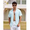 image:imageCOOFANDY Mens Hawaiian Shirt Short Sleeve Buttoon Down Shirts Casual Tropical Floral Summer Linen ShirtsLight Blue