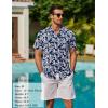 image:imageCOOFANDY Mens Hawaiian Shirt Short Sleeve Buttoon Down Shirts Casual Tropical Floral Summer Linen ShirtsNavy Floral