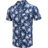 image:imageCOOFANDY Mens Hawaiian Shirt Short Sleeve Buttoon Down Shirts Casual Tropical Floral Summer Linen ShirtsNavy Leaves