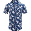 image:imageCOOFANDY Mens Hawaiian Shirt Short Sleeve Buttoon Down Shirts Casual Tropical Floral Summer Linen ShirtsNavy Leaves
