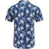 image:imageCOOFANDY Mens Hawaiian Shirt Short Sleeve Buttoon Down Shirts Casual Tropical Floral Summer Linen ShirtsNavy Leaves