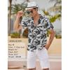 image:imageCOOFANDY Mens Hawaiian Shirt Short Sleeve Buttoon Down Shirts Casual Tropical Floral Summer Linen ShirtsPalm Leafblack