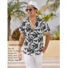 image:imageCOOFANDY Mens Hawaiian Shirt Short Sleeve Buttoon Down Shirts Casual Tropical Floral Summer Linen ShirtsPalm Leafblack