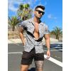 image:imageCOOFANDY Mens Hawaiian Shirt Short Sleeve Buttoon Down Shirts Casual Tropical Floral Summer Linen ShirtsPalm Leafblackwhite