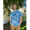 image:imageCOOFANDY Mens Hawaiian Shirt Short Sleeve Buttoon Down Shirts Casual Tropical Floral Summer Linen ShirtsPalm Leafblue