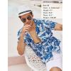 image:imageCOOFANDY Mens Hawaiian Shirt Short Sleeve Buttoon Down Shirts Casual Tropical Floral Summer Linen ShirtsPalm Leafblue