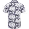 image:imageCOOFANDY Mens Hawaiian Shirt Short Sleeve Buttoon Down Shirts Casual Tropical Floral Summer Linen ShirtsPalm Leafbluewhite