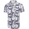 image:imageCOOFANDY Mens Hawaiian Shirt Short Sleeve Buttoon Down Shirts Casual Tropical Floral Summer Linen ShirtsPalm Leafbluewhite