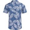image:imageCOOFANDY Mens Hawaiian Shirt Short Sleeve Buttoon Down Shirts Casual Tropical Floral Summer Linen ShirtsPalm Leafdenim Blue