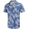image:imageCOOFANDY Mens Hawaiian Shirt Short Sleeve Buttoon Down Shirts Casual Tropical Floral Summer Linen ShirtsPalm Leafdenim Blue