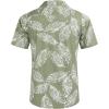 image:imageCOOFANDY Mens Hawaiian Shirt Short Sleeve Buttoon Down Shirts Casual Tropical Floral Summer Linen ShirtsPalm Leafgreen