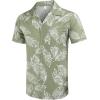 image:imageCOOFANDY Mens Hawaiian Shirt Short Sleeve Buttoon Down Shirts Casual Tropical Floral Summer Linen ShirtsPalm Leafgreen