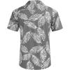 image:imageCOOFANDY Mens Hawaiian Shirt Short Sleeve Buttoon Down Shirts Casual Tropical Floral Summer Linen ShirtsPalm Leafgrey