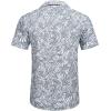 image:imageCOOFANDY Mens Hawaiian Shirt Short Sleeve Buttoon Down Shirts Casual Tropical Floral Summer Linen ShirtsPalm Leaflight Blue