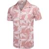 image:imageCOOFANDY Mens Hawaiian Shirt Short Sleeve Buttoon Down Shirts Casual Tropical Floral Summer Linen ShirtsPalm Leafpink