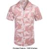 image:imageCOOFANDY Mens Hawaiian Shirt Short Sleeve Buttoon Down Shirts Casual Tropical Floral Summer Linen ShirtsPalm Leafpink