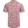 image:imageCOOFANDY Mens Hawaiian Shirt Short Sleeve Buttoon Down Shirts Casual Tropical Floral Summer Linen ShirtsPalm Leafred