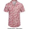 image:imageCOOFANDY Mens Hawaiian Shirt Short Sleeve Buttoon Down Shirts Casual Tropical Floral Summer Linen ShirtsPalm Leafred