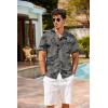 image:imageCOOFANDY Mens Hawaiian Shirt Short Sleeve Buttoon Down Shirts Casual Tropical Floral Summer Linen ShirtsSafari Palm Khaki