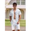 image:imageCOOFANDY Mens Hawaiian Shirt Short Sleeve Buttoon Down Shirts Casual Tropical Floral Summer Linen ShirtsWashed Floral Blue