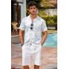 image:imageCOOFANDY Mens Hawaiian Shirt Short Sleeve Buttoon Down Shirts Casual Tropical Floral Summer Linen ShirtsWashed Floral Blue
