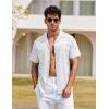 image:imageCOOFANDY Mens Hawaiian Shirt Short Sleeve Buttoon Down Shirts Casual Tropical Floral Summer Linen ShirtsWhite