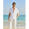 image:imageCOOFANDY Mens Hawaiian Shirt Short Sleeve Buttoon Down Shirts Casual Tropical Floral Summer Linen ShirtsWhite