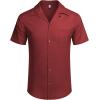 image:imageCOOFANDY Mens Hawaiian Shirt Short Sleeve Buttoon Down Shirts Casual Tropical Floral Summer Linen ShirtsWine Red