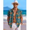 image:imageCOOFANDY Mens Hawaiian Shirt Short Sleeve Floral Button Down Shirts Tropical Holiday Beach ShirtsGray Blue  Flower