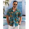image:imageCOOFANDY Mens Hawaiian Shirt Short Sleeve Floral Button Down Shirts Tropical Holiday Beach ShirtsGray Blue  Flower
