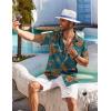 image:imageCOOFANDY Mens Hawaiian Shirt Short Sleeve Floral Button Down Shirts Tropical Holiday Beach ShirtsGray Blue  Flower