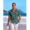 image:imageCOOFANDY Mens Hawaiian Shirt Short Sleeve Floral Button Down Shirts Tropical Holiday Beach ShirtsGray Blue  Flower