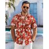 image:imageCOOFANDY Mens Hawaiian Shirt Short Sleeve Floral Button Down Shirts Tropical Holiday Beach ShirtsRed  Flower