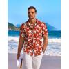 image:imageCOOFANDY Mens Hawaiian Shirt Short Sleeve Floral Button Down Shirts Tropical Holiday Beach ShirtsRed  Flower