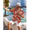 image:imageCOOFANDY Mens Hawaiian Shirt Short Sleeve Floral Button Down Shirts Tropical Holiday Beach ShirtsRed  Flower