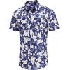 image:imageCOOFANDY Mens Hawaiian Shirts Short Sleeve Casual Button Down Tropical Beach ShirtB  Navy Blue  White Floral