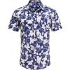 image:imageCOOFANDY Mens Hawaiian Shirts Short Sleeve Casual Button Down Tropical Beach ShirtB  Navy Blue  White Floral