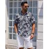 image:imageCOOFANDY Mens Hawaiian Shirts Short Sleeve Casual Button Down Tropical Beach ShirtBlack  White Floral