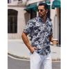 image:imageCOOFANDY Mens Hawaiian Shirts Short Sleeve Casual Button Down Tropical Beach ShirtBlack  White Floral