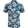 image:imageCOOFANDY Mens Hawaiian Shirts Short Sleeve Casual Button Down Tropical Beach ShirtGreen  White Floral