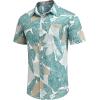 image:imageCOOFANDY Mens Hawaiian Shirts Short Sleeve Casual Button Down Tropical Beach ShirtGreen  Yellow Leaf